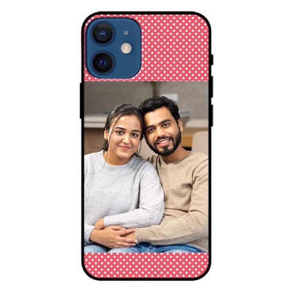 Iphone 12 Mini Custom Glass Phone Case - White Dotted Design Iphone 12 Mini Custom Glass Phone Case - White Dotted Design