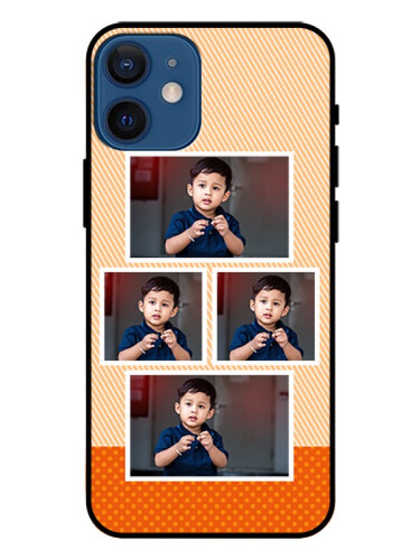 Custom Iphone 12 Mini Photo Printing on Glass Case  - Bulk Photos Upload Design