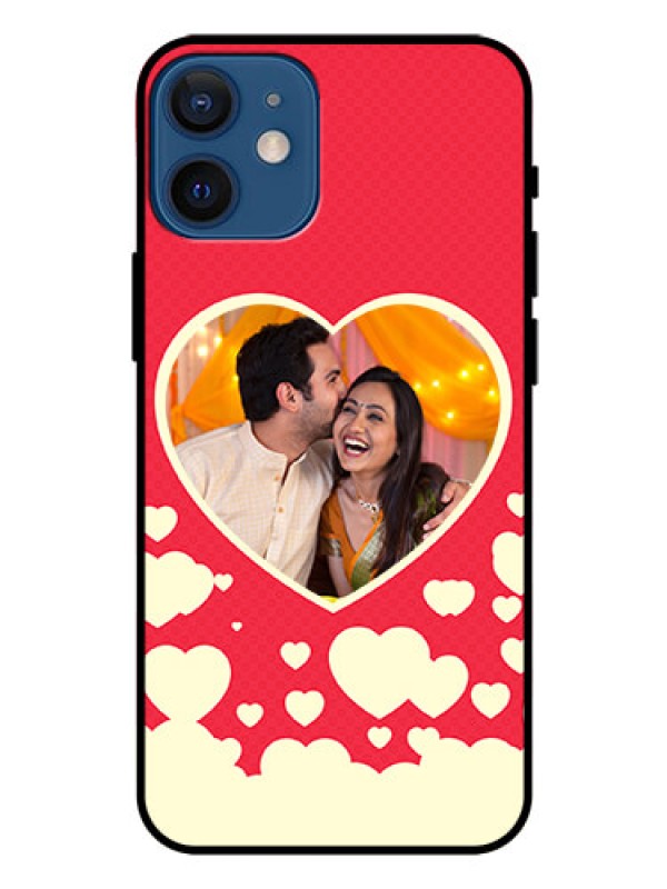 Custom Iphone 12 Mini Custom Glass Mobile Case  - Love Symbols Phone Cover Design