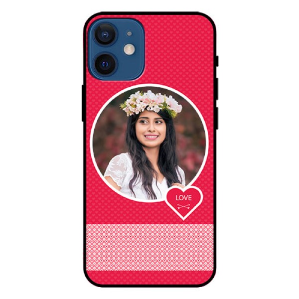 Iphone 12 Mini Personalised Glass Phone Case - Pink Pattern Design Iphone 12 Mini Personalised Glass Phone Case - Pink Pattern Design