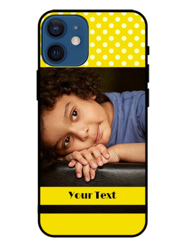 Custom Iphone 12 Mini Custom Glass Phone Case  - Bright Yellow Case Design
