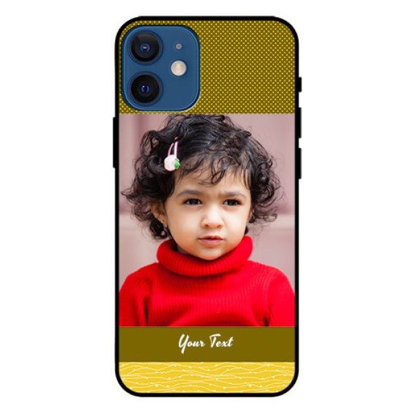 Iphone 12 Mini Custom Glass Phone Case  - Simple Green Color Design