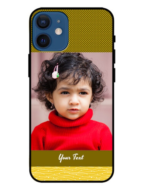 Custom Iphone 12 Mini Custom Glass Phone Case  - Simple Green Color Design
