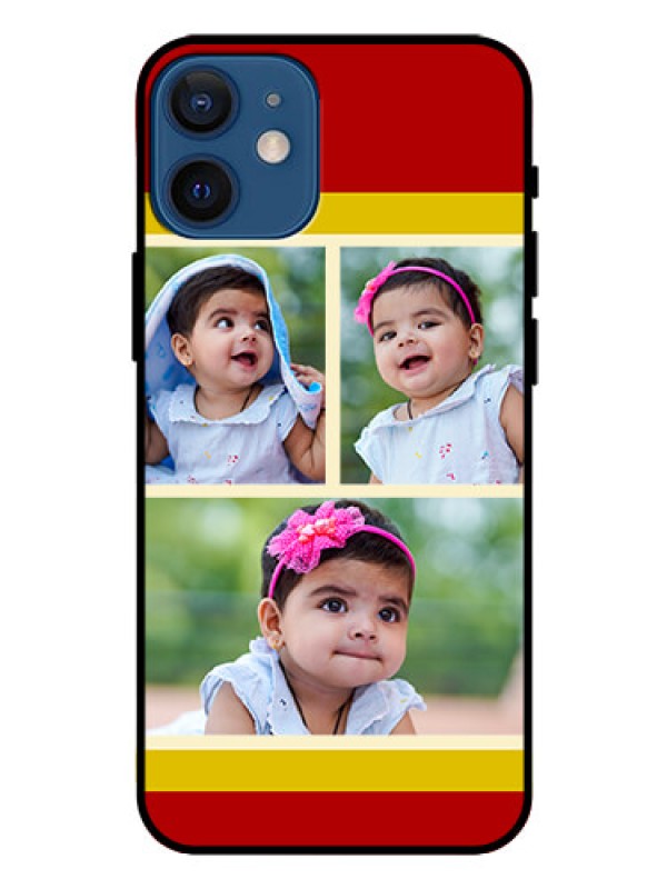 Custom Iphone 12 Mini Custom Glass Mobile Case  - Multiple Pic Upload Design