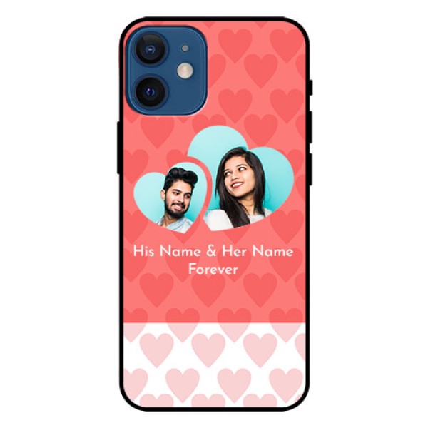 Iphone 12 Mini Personalized Glass Phone Case  - Couple Pic Upload Design