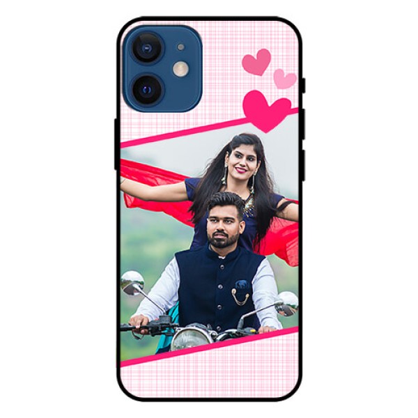 Iphone 12 Mini Custom Glass Phone Case - Love Shape Heart Design Iphone 12 Mini Custom Glass Phone Case - Love Shape Heart Design