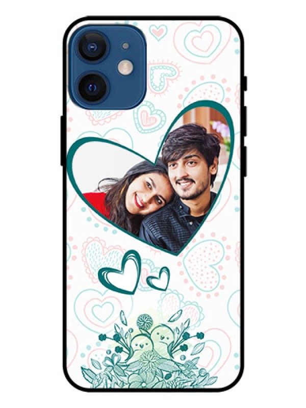 Custom Iphone 12 Mini Photo Printing on Glass Case  - Premium Couple Design