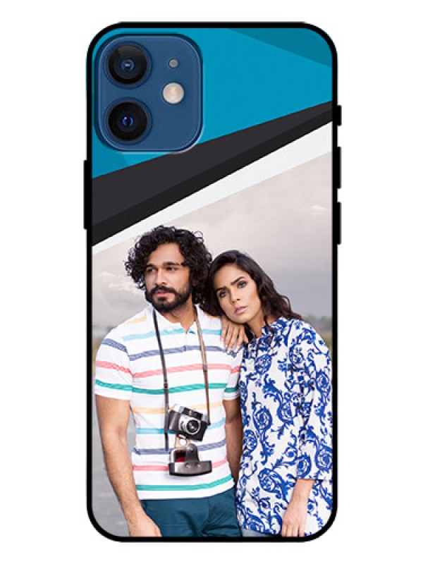 Custom Iphone 12 Mini Photo Printing on Glass Case  - Simple Pattern Photo Upload Design
