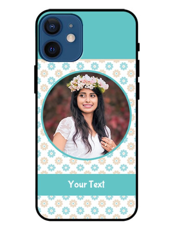 Custom Iphone 12 Mini Custom Glass Mobile Case  - Beautiful Flowers Design