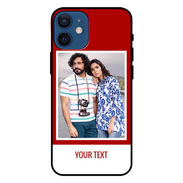 Iphone 12 Mini Personalized Glass Phone Case - Simple Red Color Design Iphone 12 Mini Personalized Glass Phone Case - Simple Red Color Design