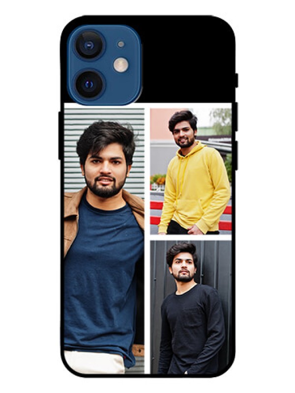 Custom Iphone 12 Mini Photo Printing on Glass Case  - Upload Multiple Picture Design