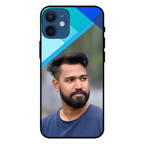 Iphone 12 Mini Custom Glass Phone Case - Blue Pattern Design Iphone 12 Mini Custom Glass Phone Case - Blue Pattern Design