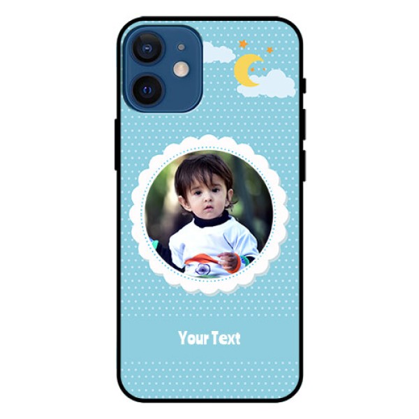 Iphone 12 Mini Personalised Glass Phone Case  - Violet Pattern Design
