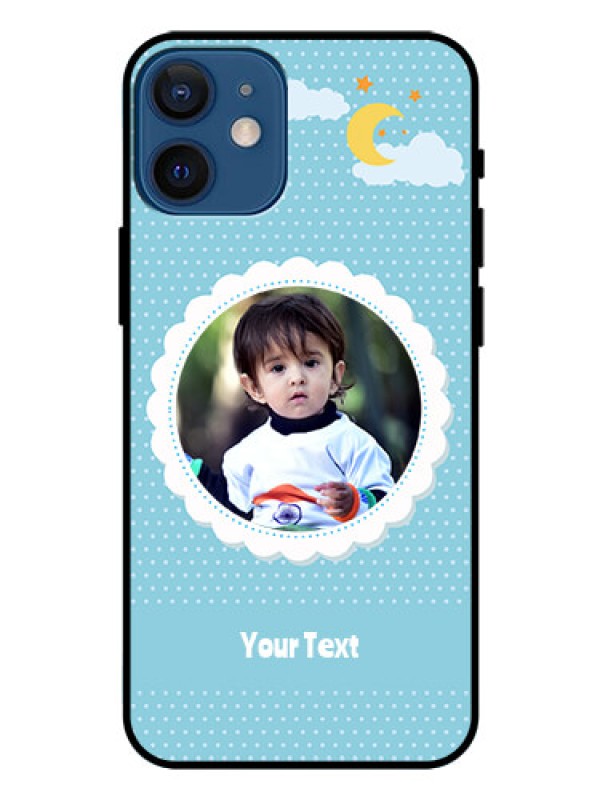 Custom Iphone 12 Mini Personalised Glass Phone Case  - Violet Pattern Design