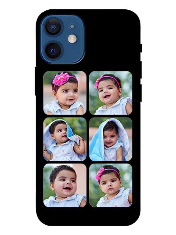 Custom Iphone 12 Mini Photo Printing on Glass Case  - Multiple Pictures Design