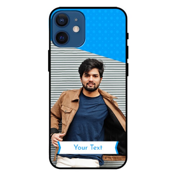 Iphone 12 Mini Photo Printing on Glass Case - Simple Blue Color Design Iphone 12 Mini Photo Printing on Glass Case - Simple Blue Color Design
