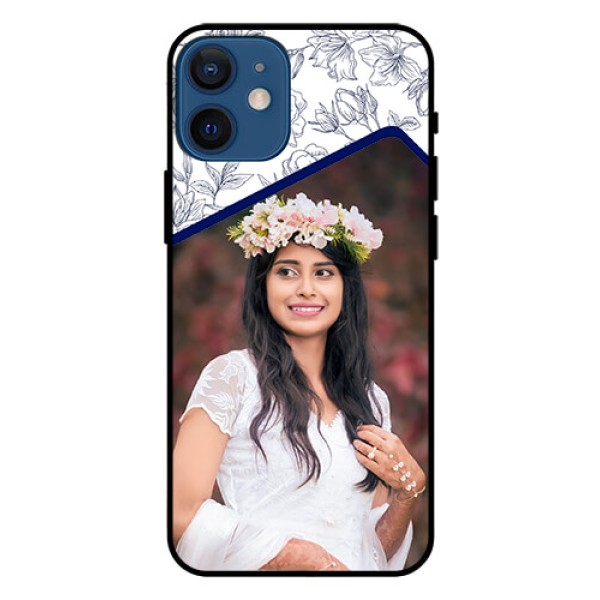 Iphone 12 Mini Personalized Glass Phone Case  - Premium Floral Design