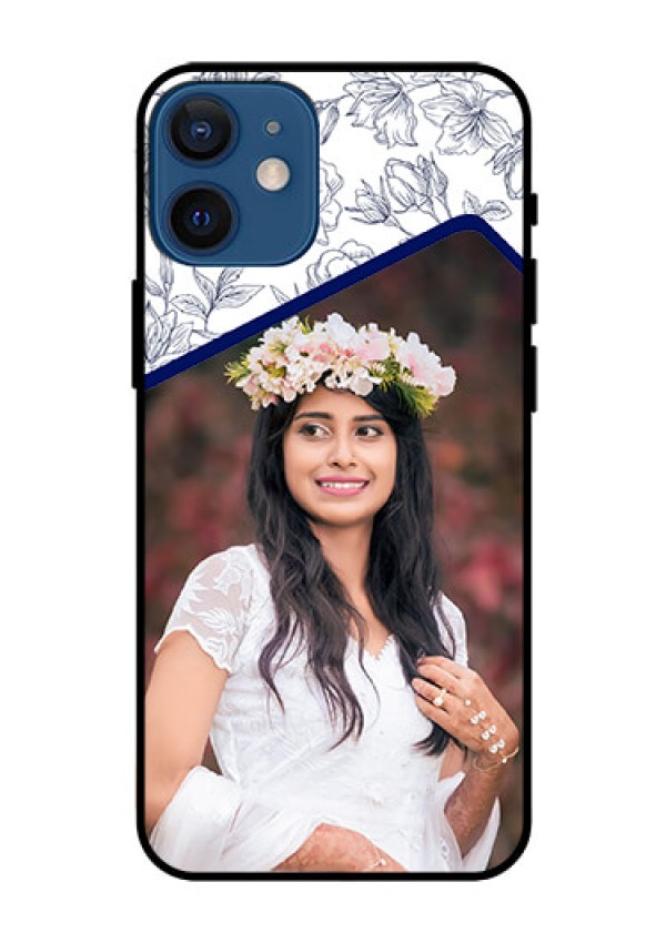 Iphone 12 Mini Personalized Glass Phone Case  - Premium Floral Design