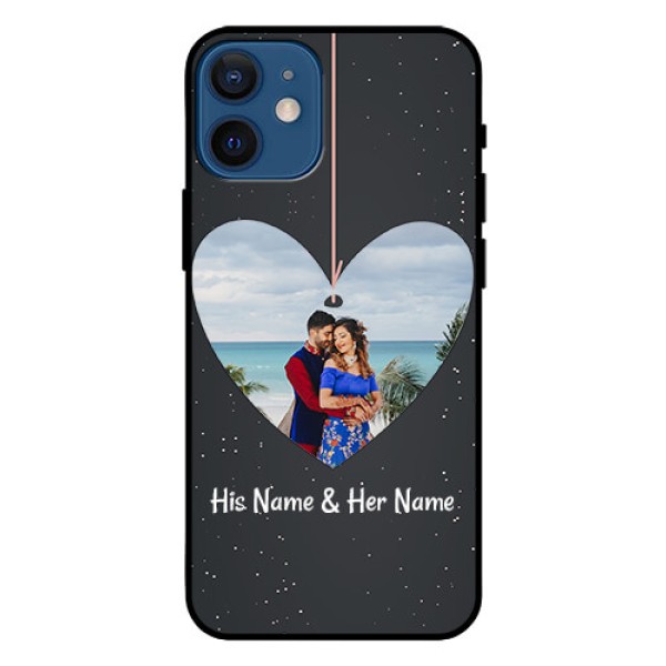 Iphone 12 Mini Custom Glass Phone Case  - Hanging Heart Design