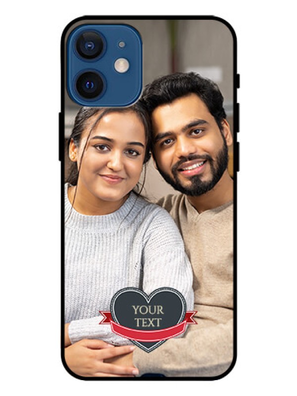 Custom Iphone 12 Mini Custom Glass Phone Case  - Just Married Couple Design