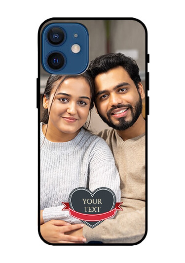 Iphone 12 Mini Custom Glass Phone Case  - Just Married Couple Design