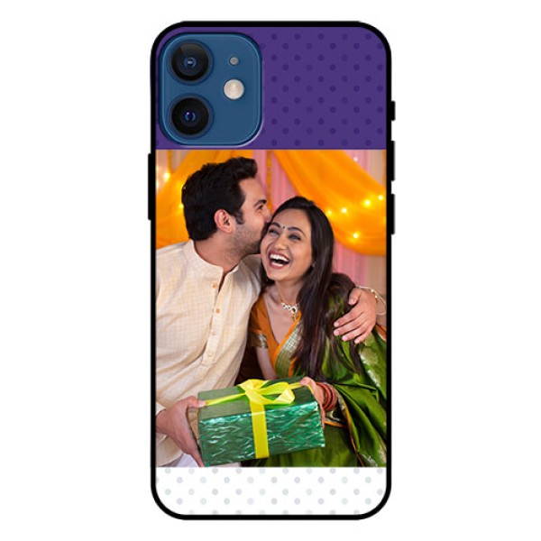Iphone 12 Mini Personalized Glass Phone Case  - Violet Pattern Design