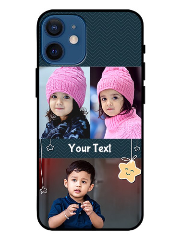 Custom Iphone 12 Mini Custom Glass Mobile Case  - Hanging Stars Design