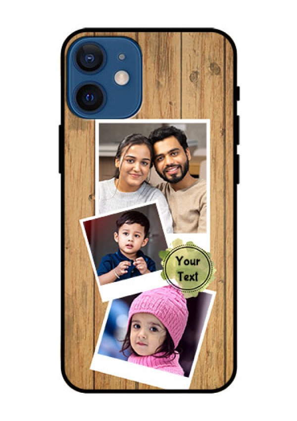 Iphone 12 Mini Custom Glass Phone Case  - Wooden Texture Design