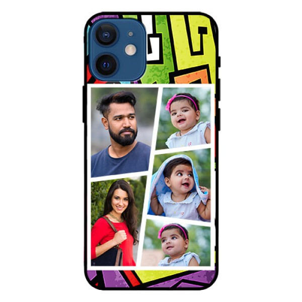 Iphone 12 Mini Custom Glass Phone Case - Graffiti pattern Design Iphone 12 Mini Custom Glass Phone Case - Graffiti pattern Design