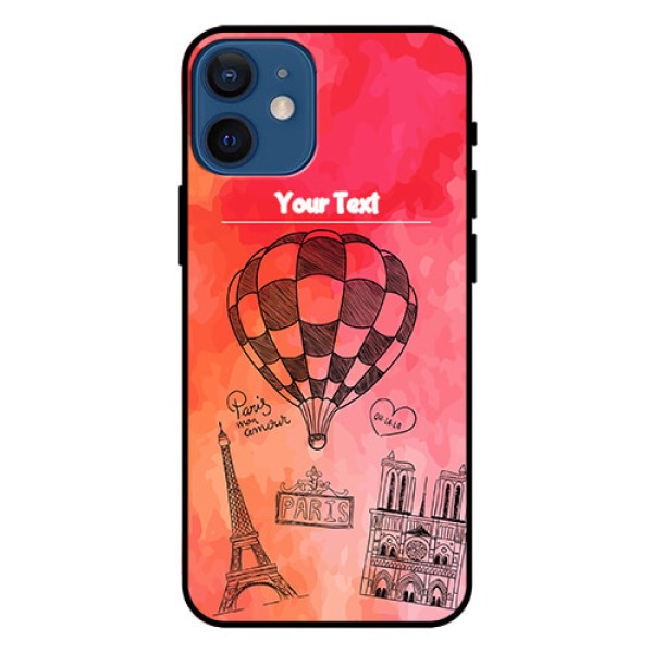 Iphone 12 Mini Custom Glass Phone Case  - Paris Theme Design