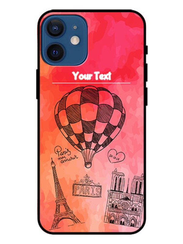 Custom Iphone 12 Mini Custom Glass Phone Case  - Paris Theme Design