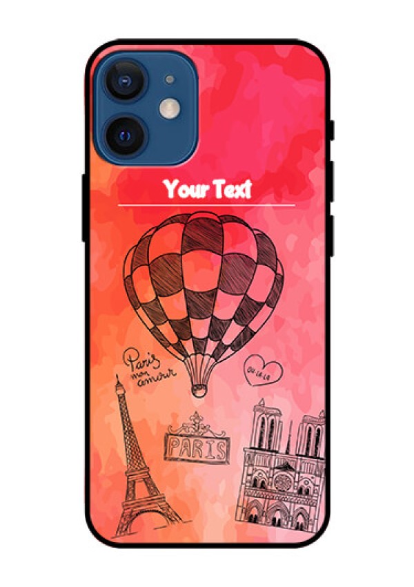 Iphone 12 Mini Custom Glass Phone Case  - Paris Theme Design