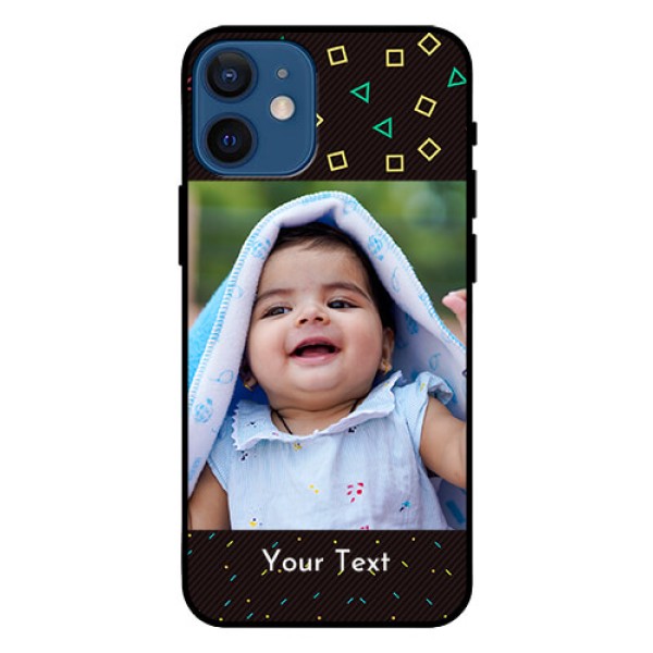 Iphone 12 Mini Custom Glass Phone Case - with confetti birthday design Iphone 12 Mini Custom Glass Phone Case - with confetti birthday design