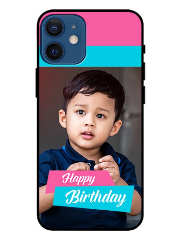 Custom Iphone 12 Mini Personalized Glass Phone Case  - Image Holder with 2 Color Design