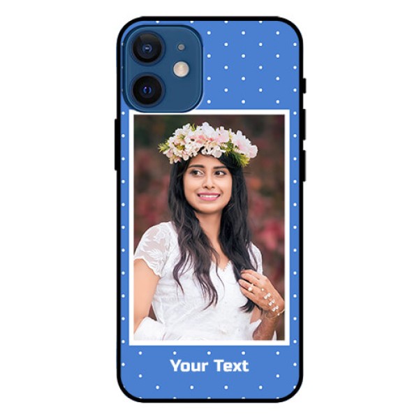Iphone 12 Mini Photo Printing on Glass Case  - Polka dots design