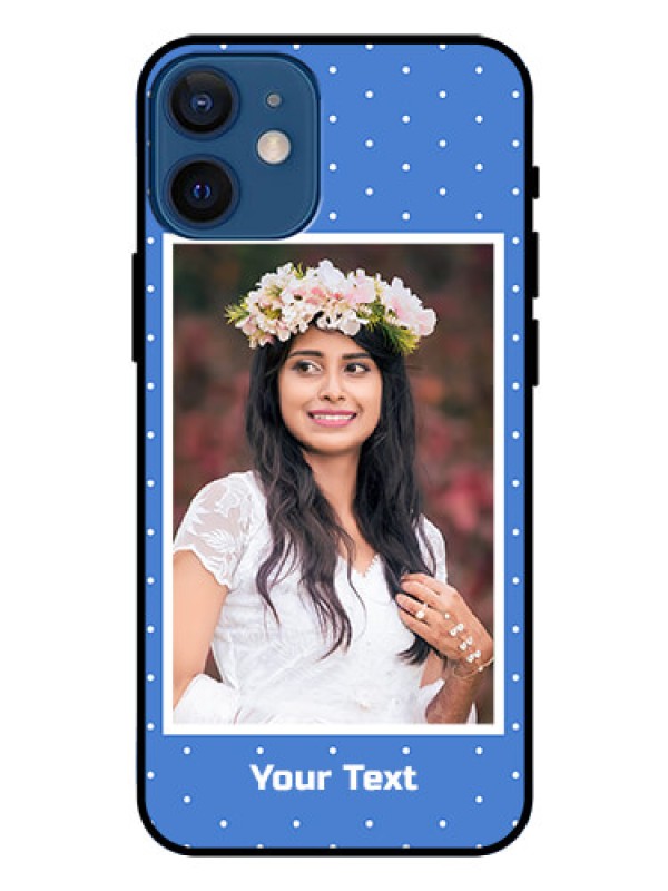 Custom Iphone 12 Mini Photo Printing on Glass Case  - Polka dots design
