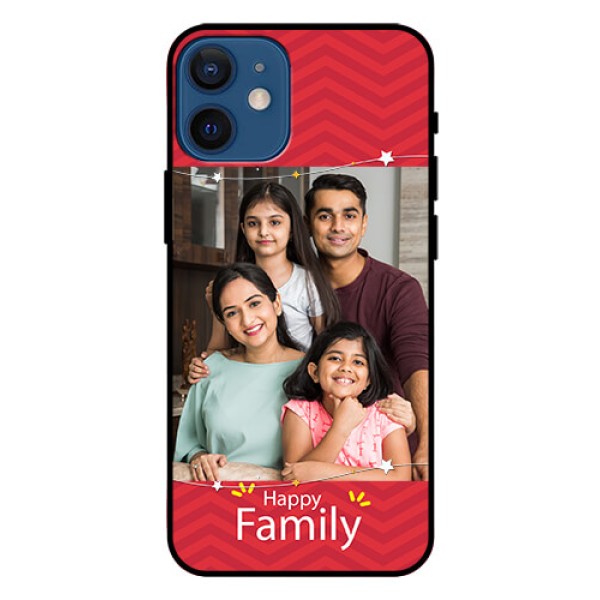 Iphone 12 Mini Personalized Glass Phone Case  - Happy Family Design