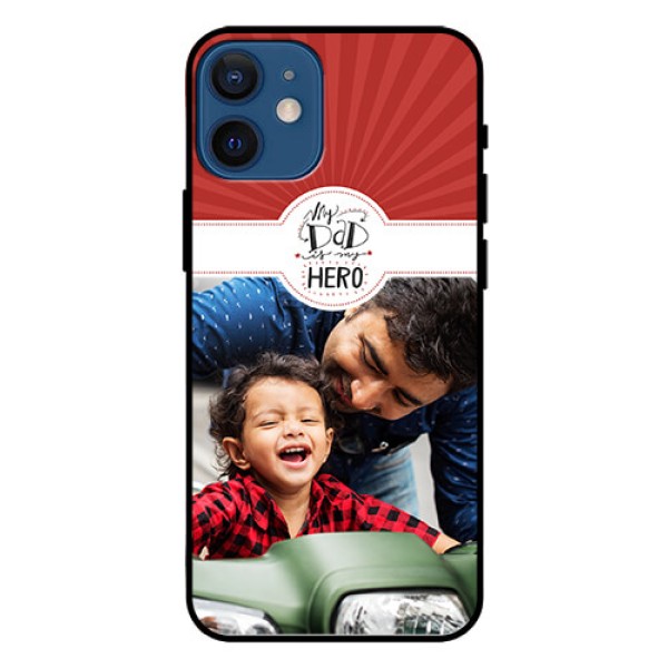 Iphone 12 Mini Photo Printing on Glass Case  - My Dad Hero Design