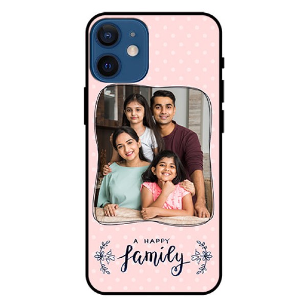 Iphone 12 Mini Custom Glass Phone Case  - Family with Dots Design