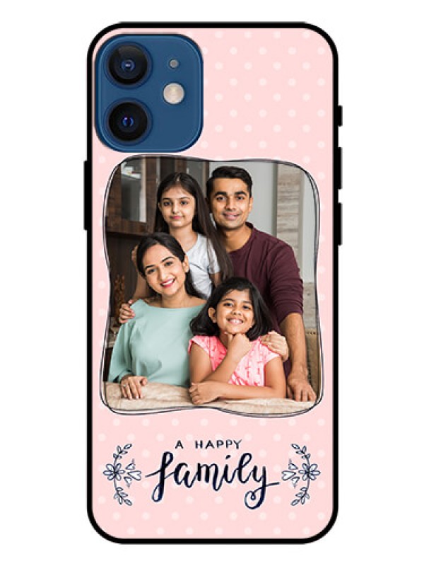 Custom Iphone 12 Mini Custom Glass Phone Case  - Family with Dots Design