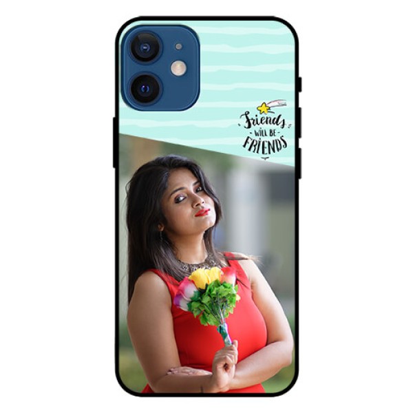 Iphone 12 Mini Custom Glass Phone Case  - Friends Picture Icon Design