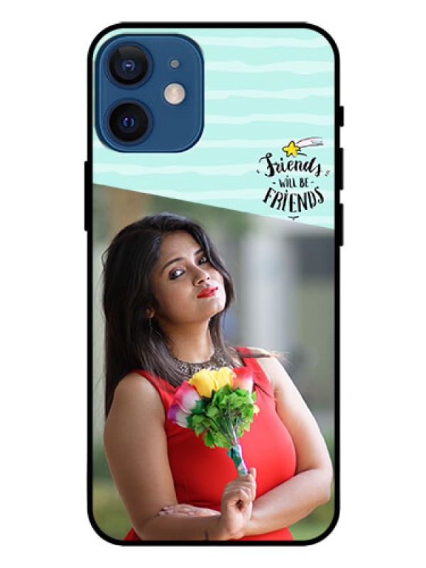 Custom Iphone 12 Mini Custom Glass Phone Case  - Friends Picture Icon Design