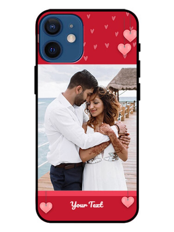 Custom Iphone 12 Mini Custom Glass Phone Case  - Valentines Day Design