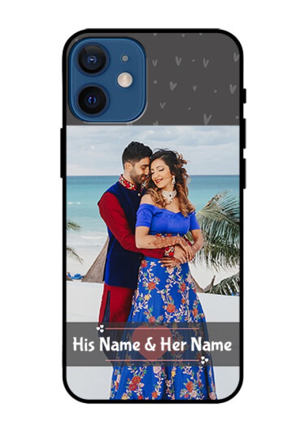 Iphone 12 Mini Custom Glass Mobile Case  - Buy Love Design with Photo Online