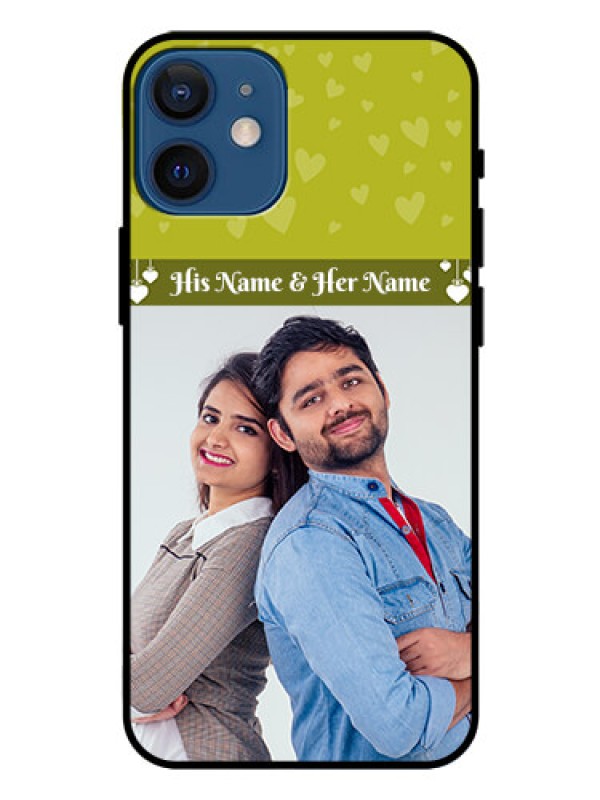 Custom Iphone 12 Mini Custom Glass Phone Case  - You & Me Heart Design