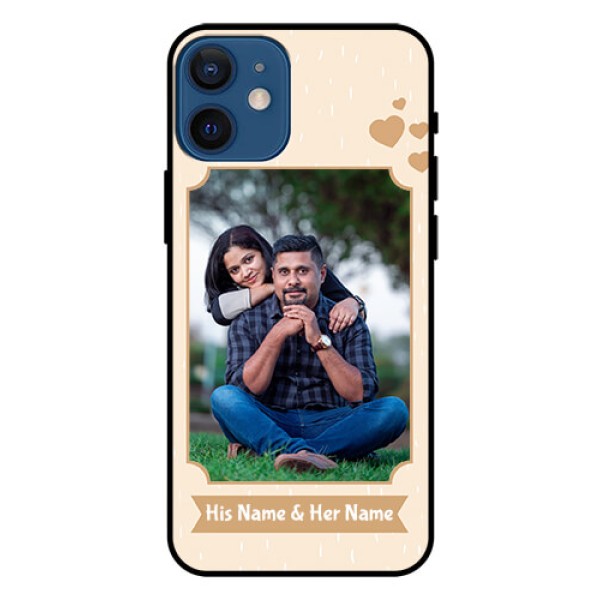 Iphone 12 Mini Custom Glass Phone Case - with confetti love design Iphone 12 Mini Custom Glass Phone Case - with confetti love design