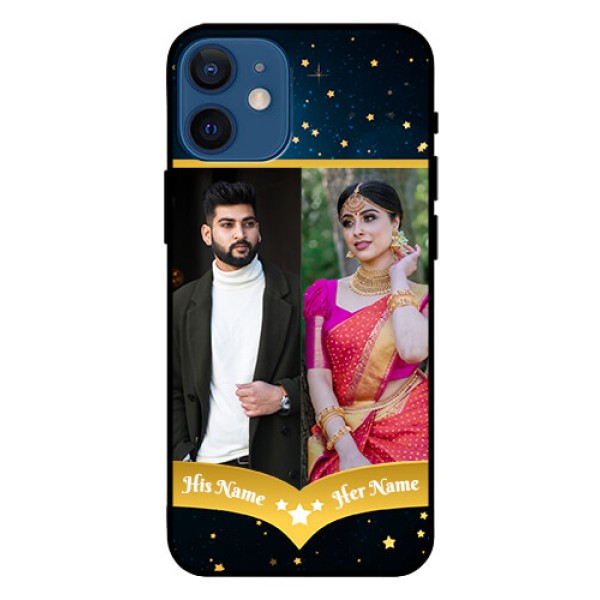 Iphone 12 Mini Custom Glass Phone Case  - Galaxy Stars Backdrop Design