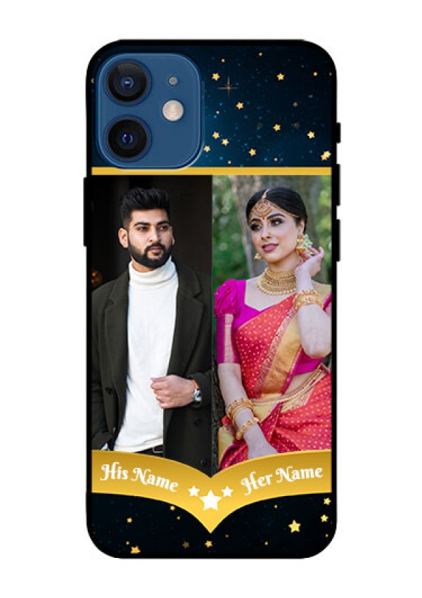 Iphone 12 Mini Custom Glass Phone Case  - Galaxy Stars Backdrop Design