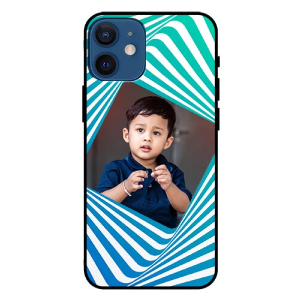 Iphone 12 Mini Personalized Glass Phone Case - Abstract Spiral Design Iphone 12 Mini Personalized Glass Phone Case - Abstract Spiral Design