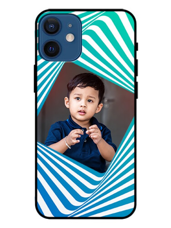 Custom Iphone 12 Mini Personalized Glass Phone Case  - Abstract Spiral Design
